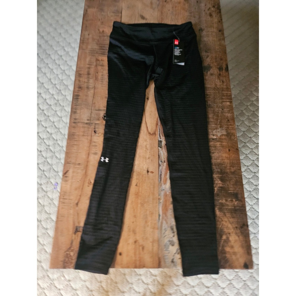 Under Armour ColdGear Infrared Leggings Black Textured Base Layer 1280944 SM